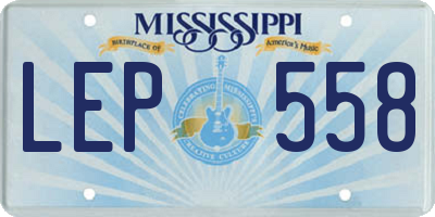 MS license plate LEP558