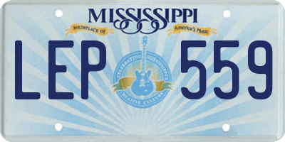 MS license plate LEP559