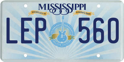 MS license plate LEP560