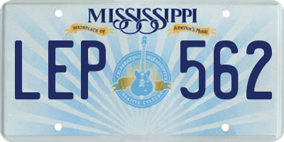 MS license plate LEP562