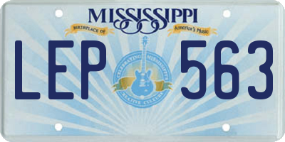 MS license plate LEP563