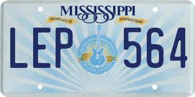 MS license plate LEP564