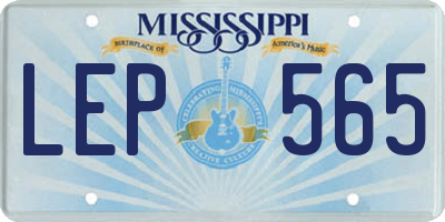 MS license plate LEP565