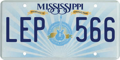 MS license plate LEP566