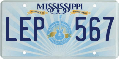 MS license plate LEP567
