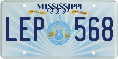 MS license plate LEP568