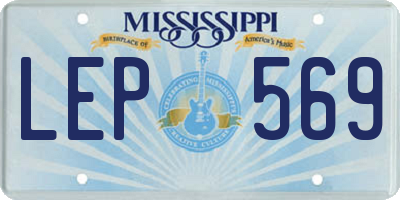 MS license plate LEP569