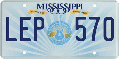 MS license plate LEP570