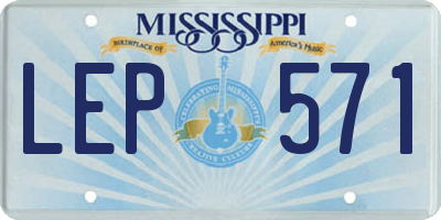 MS license plate LEP571