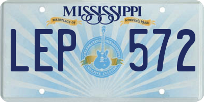 MS license plate LEP572
