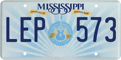 MS license plate LEP573