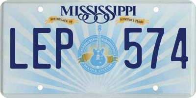 MS license plate LEP574