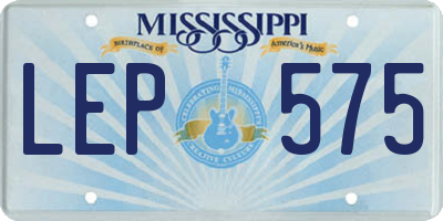 MS license plate LEP575