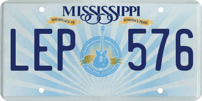 MS license plate LEP576