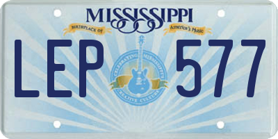 MS license plate LEP577