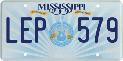 MS license plate LEP579
