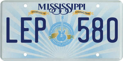 MS license plate LEP580
