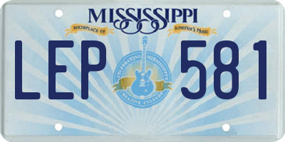 MS license plate LEP581