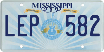 MS license plate LEP582
