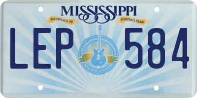 MS license plate LEP584