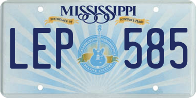 MS license plate LEP585