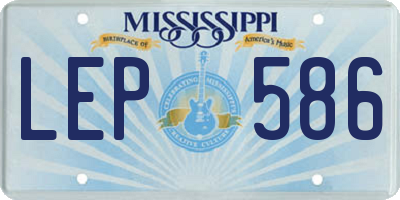 MS license plate LEP586