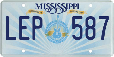 MS license plate LEP587