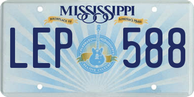 MS license plate LEP588