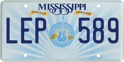 MS license plate LEP589