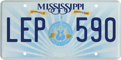MS license plate LEP590