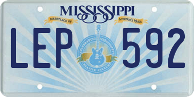 MS license plate LEP592