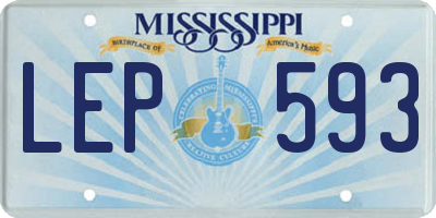 MS license plate LEP593