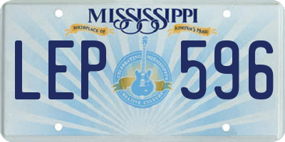 MS license plate LEP596