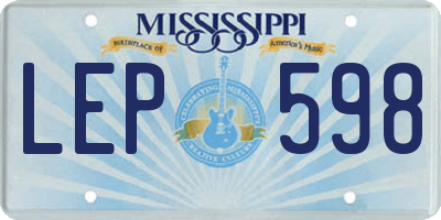 MS license plate LEP598