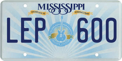 MS license plate LEP600