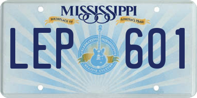 MS license plate LEP601