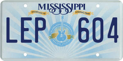 MS license plate LEP604
