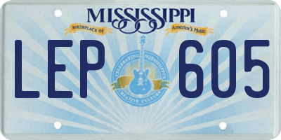 MS license plate LEP605