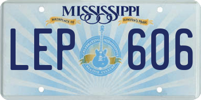 MS license plate LEP606