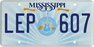 MS license plate LEP607