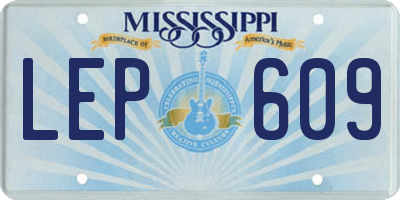 MS license plate LEP609
