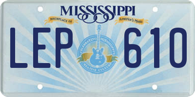 MS license plate LEP610