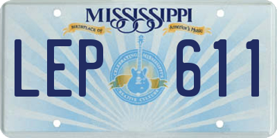 MS license plate LEP611