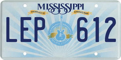 MS license plate LEP612