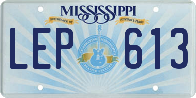 MS license plate LEP613