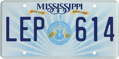 MS license plate LEP614