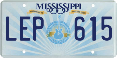 MS license plate LEP615