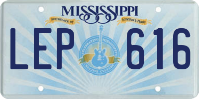 MS license plate LEP616