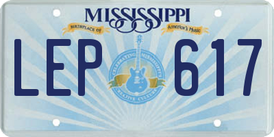 MS license plate LEP617