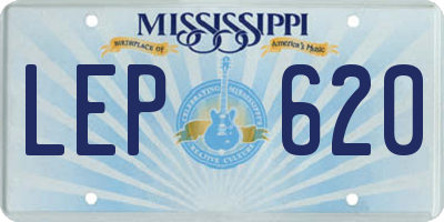 MS license plate LEP620
